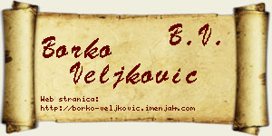 Borko Veljković vizit kartica
